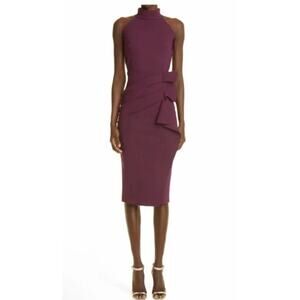 Chiara Boni La Petite Robe Gudrum High Neck Iris Midi Sleeveless Dress US 8 NWT